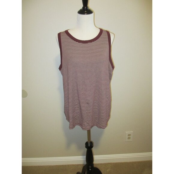 Old Navy Classic Striped Sleeveless Tank Top Red & White XXL - Picture 1 of 5